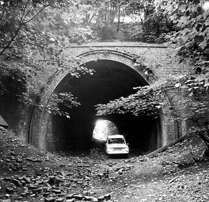 The short Ashwell Tunnel is now buried but it was photographically captured before the deed was done.